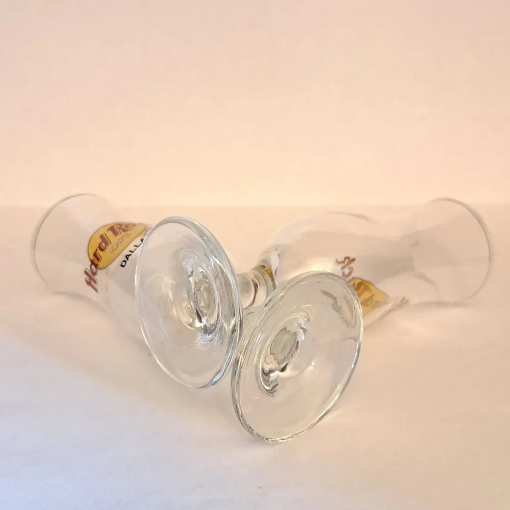 Vintage Hard Rock Cafe Set Of 2 Texas Dallas Houston Hurricane Shot Glasses